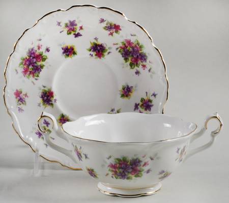 Violetta Footed Cream Soup Bowl & Saucer Set
