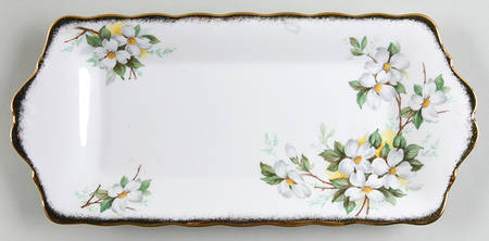 White Dogwood (Brushed Gold Grim Tray for Creamer & Sugar with Lid