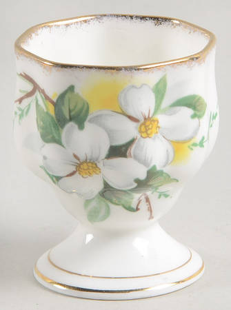 White Dogwood (Brushed Gold Grim Single Egg Cup