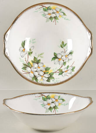 White Dogwood (Brushed Gold Grim Lugged Cereal Bowl
