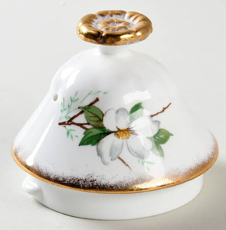 White Dogwood (Brushed Gold Grim Lid for Coffee Pot