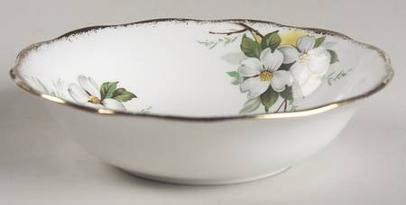 White Dogwood (Brushed Gold Grim Fruit/Dessert (Sauce) Bowl