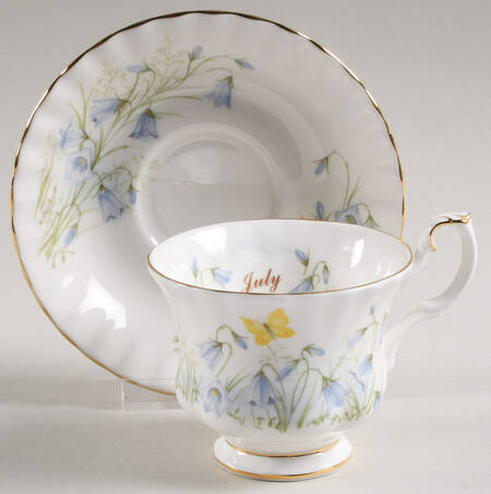 Wild Flower of The Month Footed Cup & Saucer Set