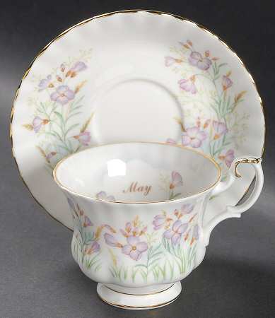Wild Flower of The Month Footed Cup & Saucer Set
