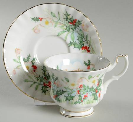 Wild Flower of The Month Footed Cup & Saucer Set