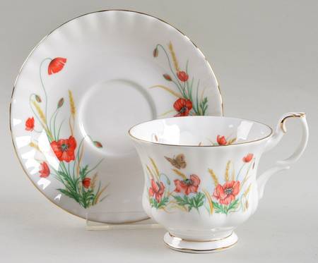 Wild Flower of The Month Footed Cup & Saucer Set