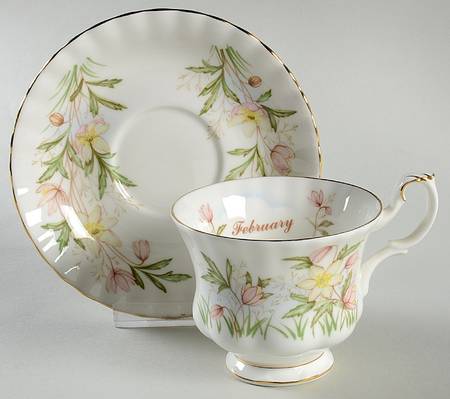 Wild Flower of The Month Footed Cup & Saucer Set