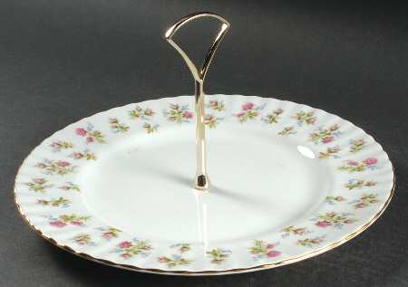 Winsome (White Background) Round Serving Plate with Handle (DP)