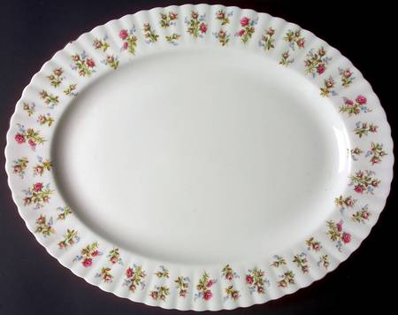 Winsome (White Background) 15" Oval Serving Platter by Royal Albert