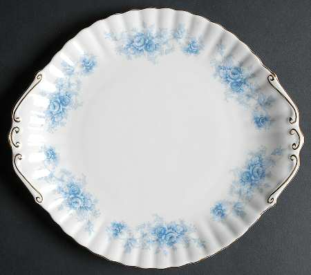 Windsor Rose Blue Handled Cake Plate