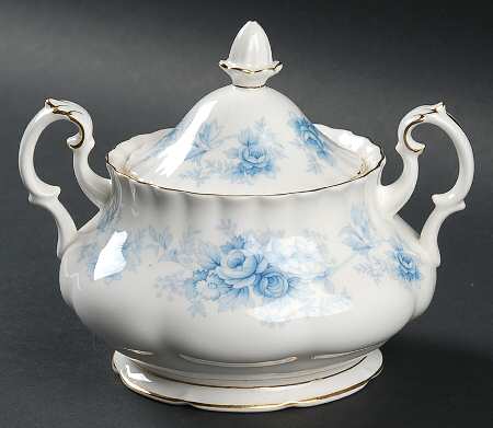 Windsor Rose Blue Sugar Bowl & Lid
