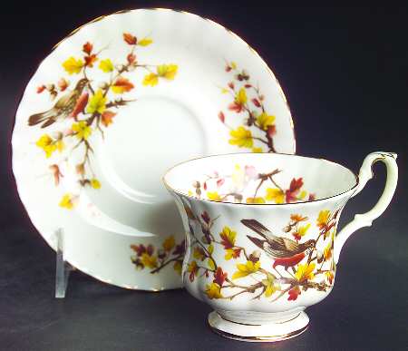 Woodland Series Footed Cup & Saucer Set by Royal Albert