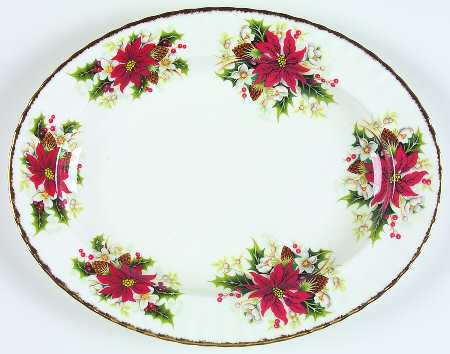 Yuletide (Fluted and Ribbed) 13" Oval Serving Platter