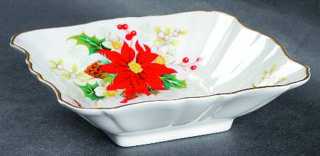 Yuletide (Fluted and Ribbed) Small Square Sweet Meat Dish