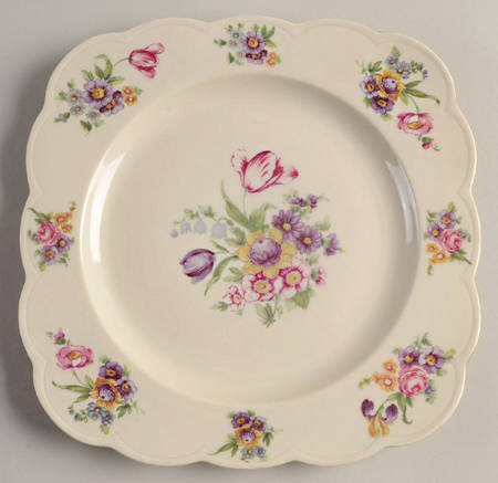 Garden Flowers Square Salad Plate