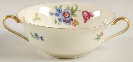 Garden Flowers Flat Cream Soup Bowl