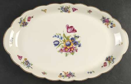 Garden Flowers 16" Oval Serving Platter