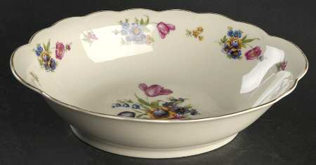 Garden Flowers 9" Oval Vegetable Bowl