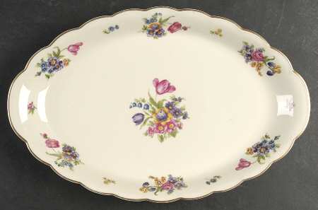 Garden Flowers 14" Oval Serving Platter