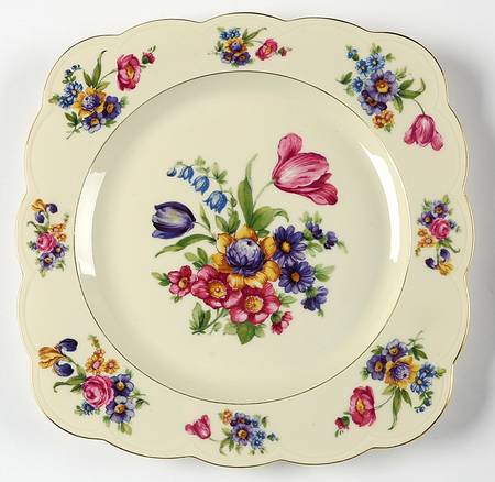 Garden Flowers Square Luncheon Plate