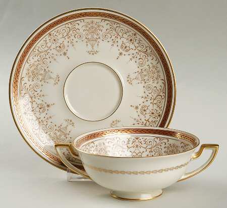 The Lady Hamilton Footed Cream Soup Bowl & Saucer Set