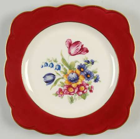 Ardalt Burgundy Square Salad Plate