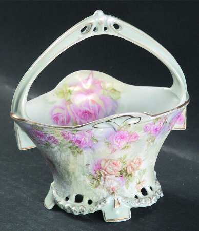 Rose Tapestry Small Basket