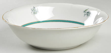 Teal Tulip 9" Round Vegetable Bowl