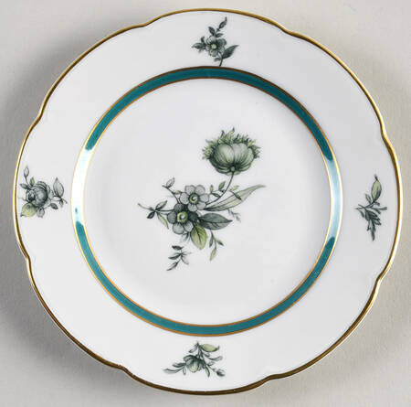Teal Tulip Bread & Butter Plate