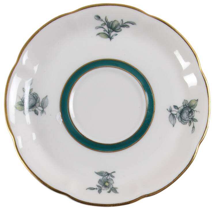 Teal Tulip Saucer for Demitasse Cup