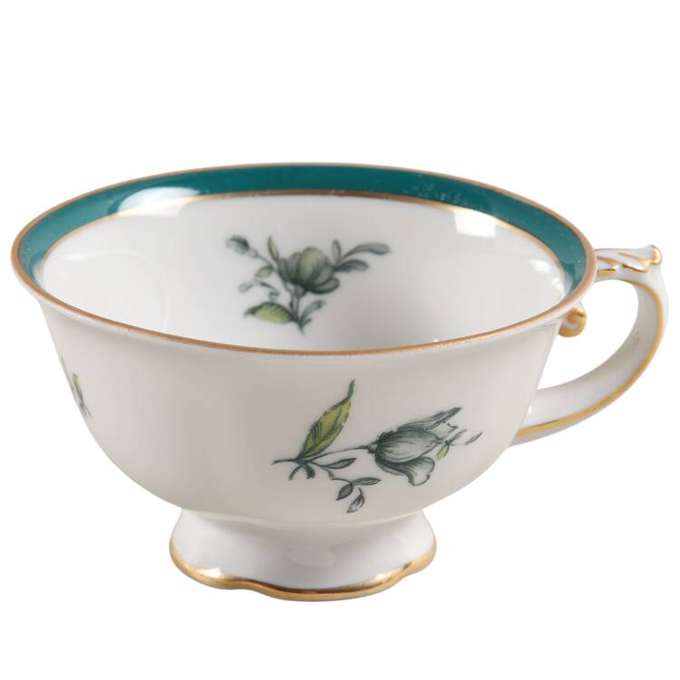 Teal Tulip Footed Demitasse Cup