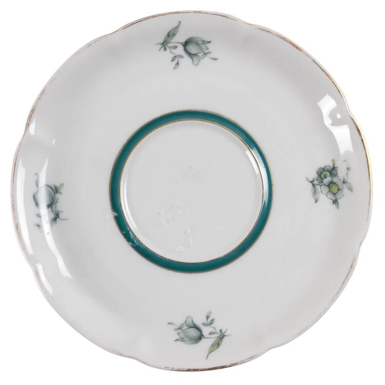 Teal Tulip Saucer for Cream Soup Bowl