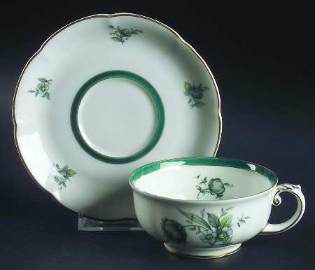 Teal Tulip Footed Cup & Saucer Set