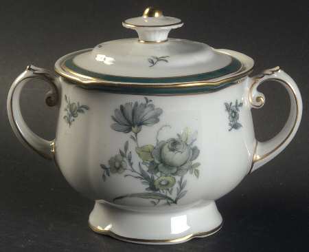Teal Tulip Sugar Bowl & Lid
