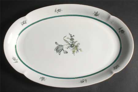 Teal Tulip 17" Oval Serving Platter