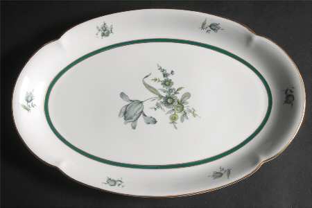Teal Tulip 15" Oval Serving Platter