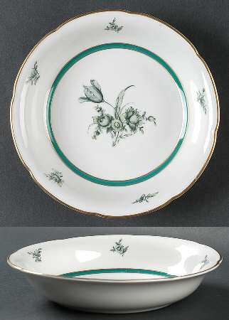 Teal Tulip Coupe Soup Bowl