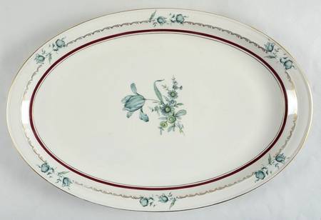Teal Tulip 16" Oval Serving Platter
