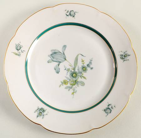 Teal Tulip Luncheon Plate