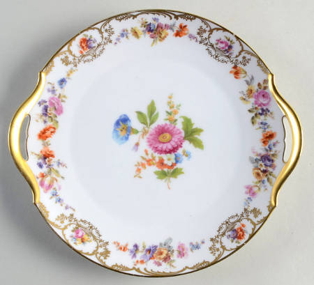 Vienne (White, Smooth) Handled Cake Plate