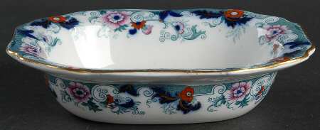 Bentick Blue (Gold Trim) 7" Rectangular Vegetable Bowl