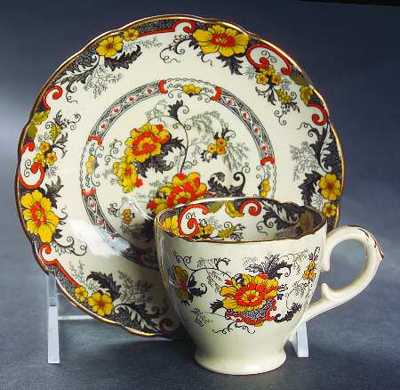 Bentick (Black) Flat Demitasse Cup & Saucer Set