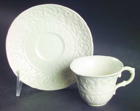 Beverly Cream Flat Demitasse Cup & Saucer Set