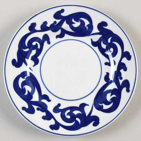 Blue Scroll Bread & Butter Plate