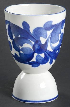 Blue Scroll Double Egg Cup