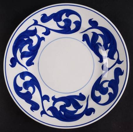 Blue Scroll Salad Plate