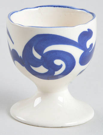 Blue Scroll Single Egg Cup