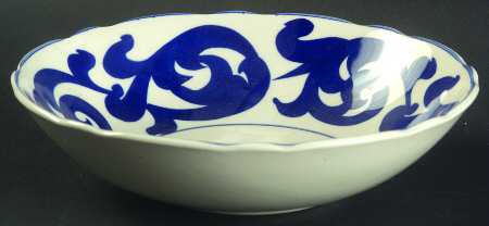 Blue Scroll Coupe Cereal Bowl