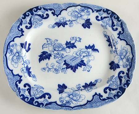 Candia (Flow Blue) 16" Oval Serving Platter