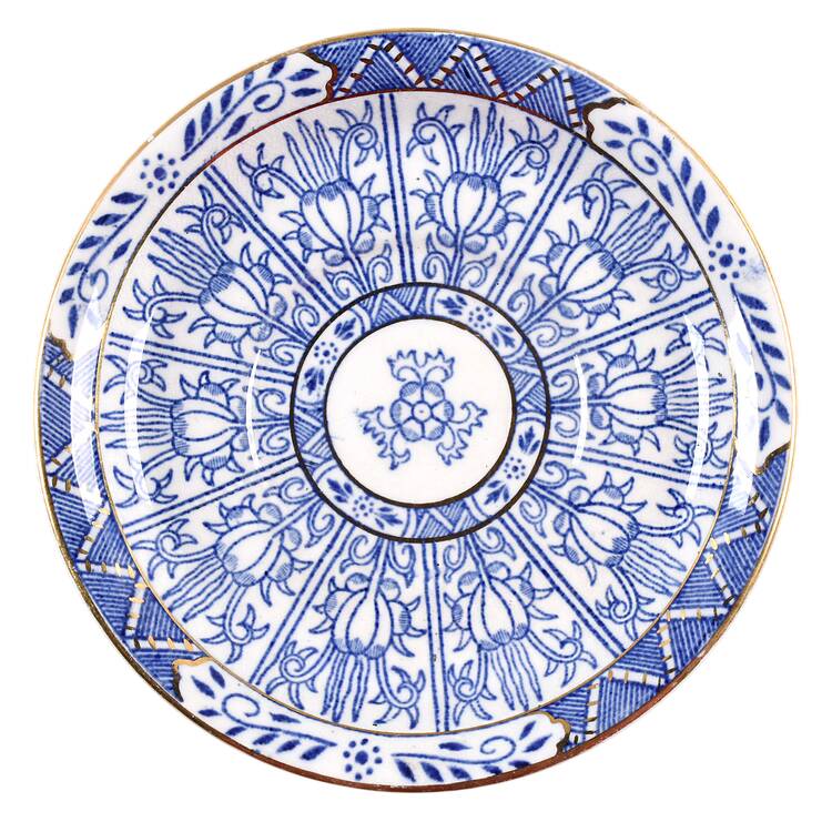 Chinese Lily Blue Saucer for Demitasse Cup